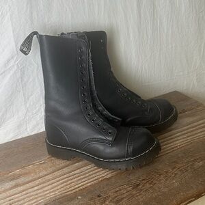 Vegetarian Shoes Black Lace-Up Boots